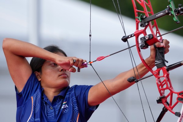 Chikitha Taniparthi during the Mixed Team final.