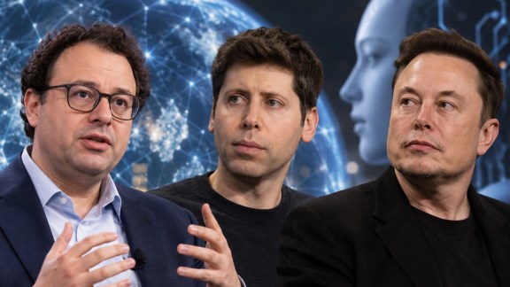 (From left) Anthropic CEO Dario Amodei, OpenAI CEO Sam Altman and SpaceX founder Elon Musk. (AI-generated image),