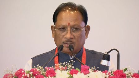 Chief Minister Vishnu Deo Sai presented the state's water conservation model at a Ministry of Jal Shakti departmental summit in New Delhi. (Special Arrangement Photo)