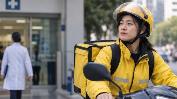 Chinese doctor delivery rider