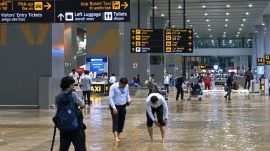 A senior airport functionary said the waterlogging situation at the IGI Airport had been controlled and was temporary. (Screenshot from ANI video)