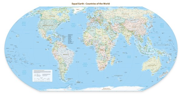The Equal Earth map. Wikimedia Commons