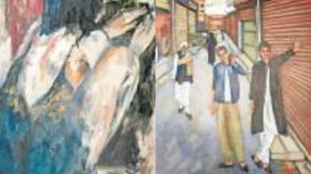 Under the Sink by Shreeya Dwivedi;(right) Galli Ke Ladke by Shoenize Akhtar.