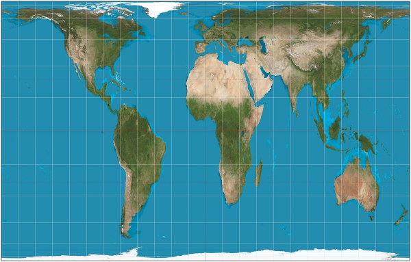 The Gall-Peters projection. Wikimedia Commons