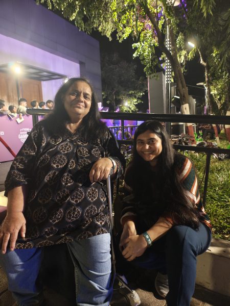 The mother-daughter duo of Geeta and Tanvi at the Global Chess League in Bengaluru. (Express Photo)