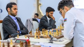 All four Indians played a draw and forced to share spoils against Azerbaijan. (Michal Walusza/FIDE)