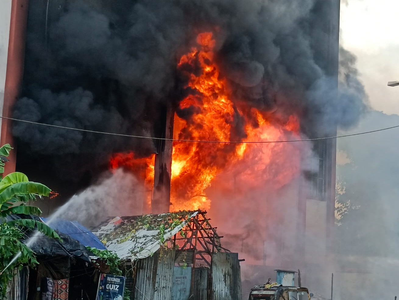 A CESC facility in Panihati after a suspected transformer explosion triggered a major fire.