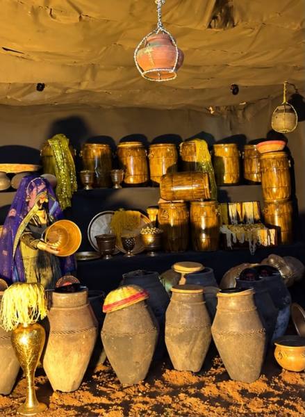 Scene from the Kantara-inspired jivant dekhava at Shivaji Tarun Mandal, Shukrawar Peth, where live acting, vibrant costumes and dramatic presentation bring the story alive for Ganeshotsav visitors. (Express Photo)