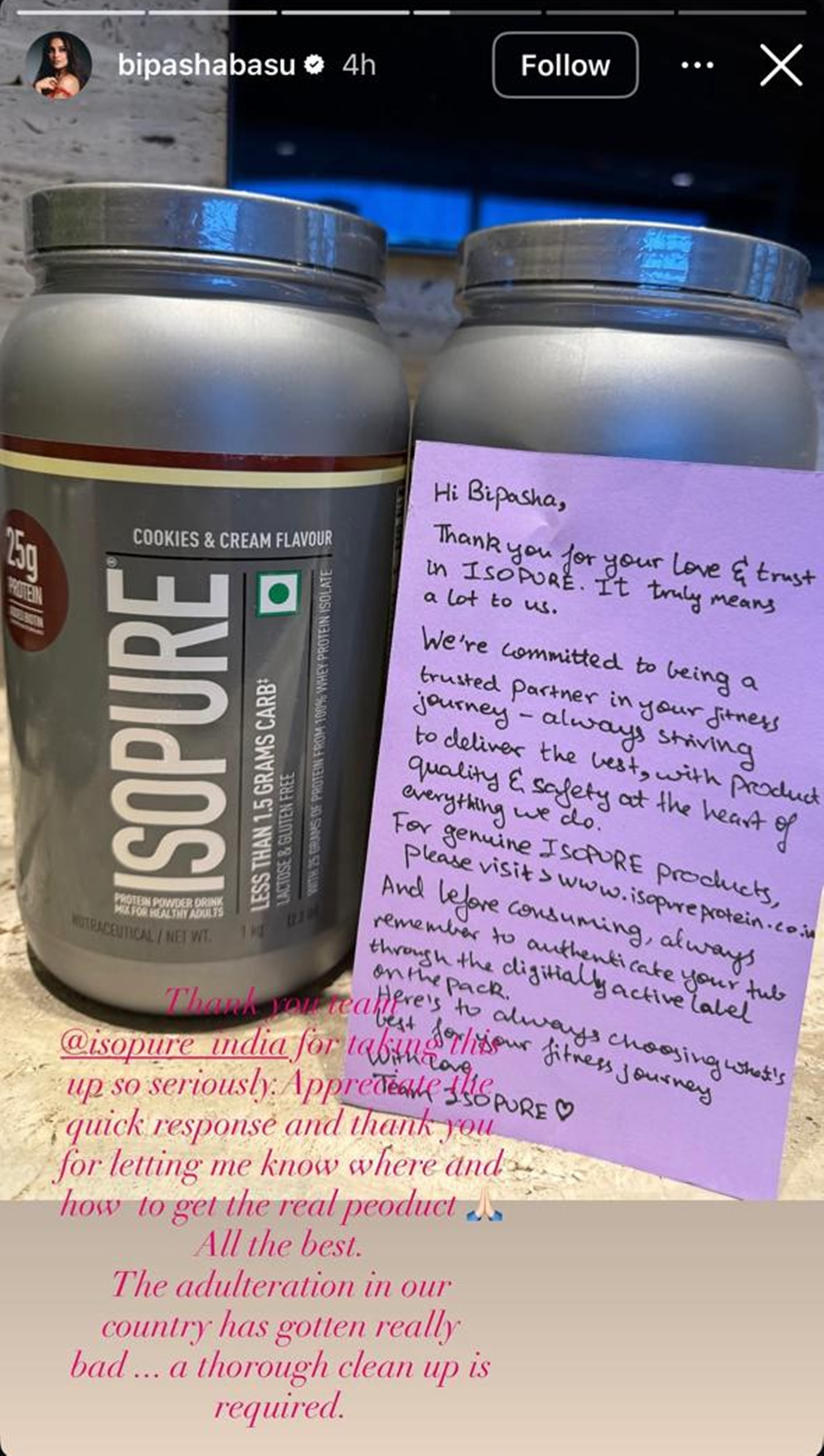 Bipasha Basu protein powder