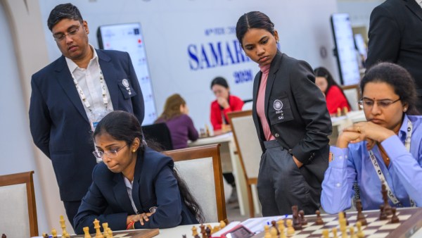 Savitha Shri helped India salvage a point against Kazakhstan. (Michal Walusza/FIDE)