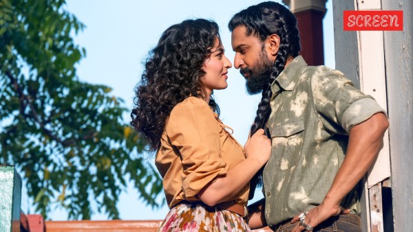 Nani and Kayadu Lohar in a still from The Paradise