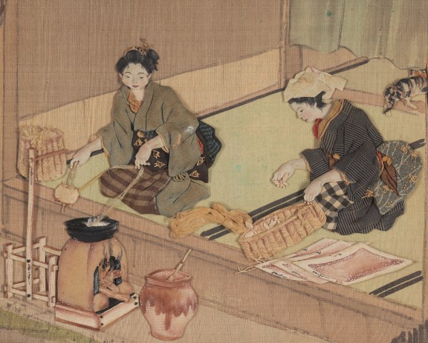 The Japanese at silk reeling (Wikimedia Commons)