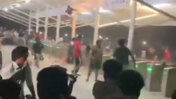 The protesters damaged property on the campus and set some objects on fire. (Credits: X)