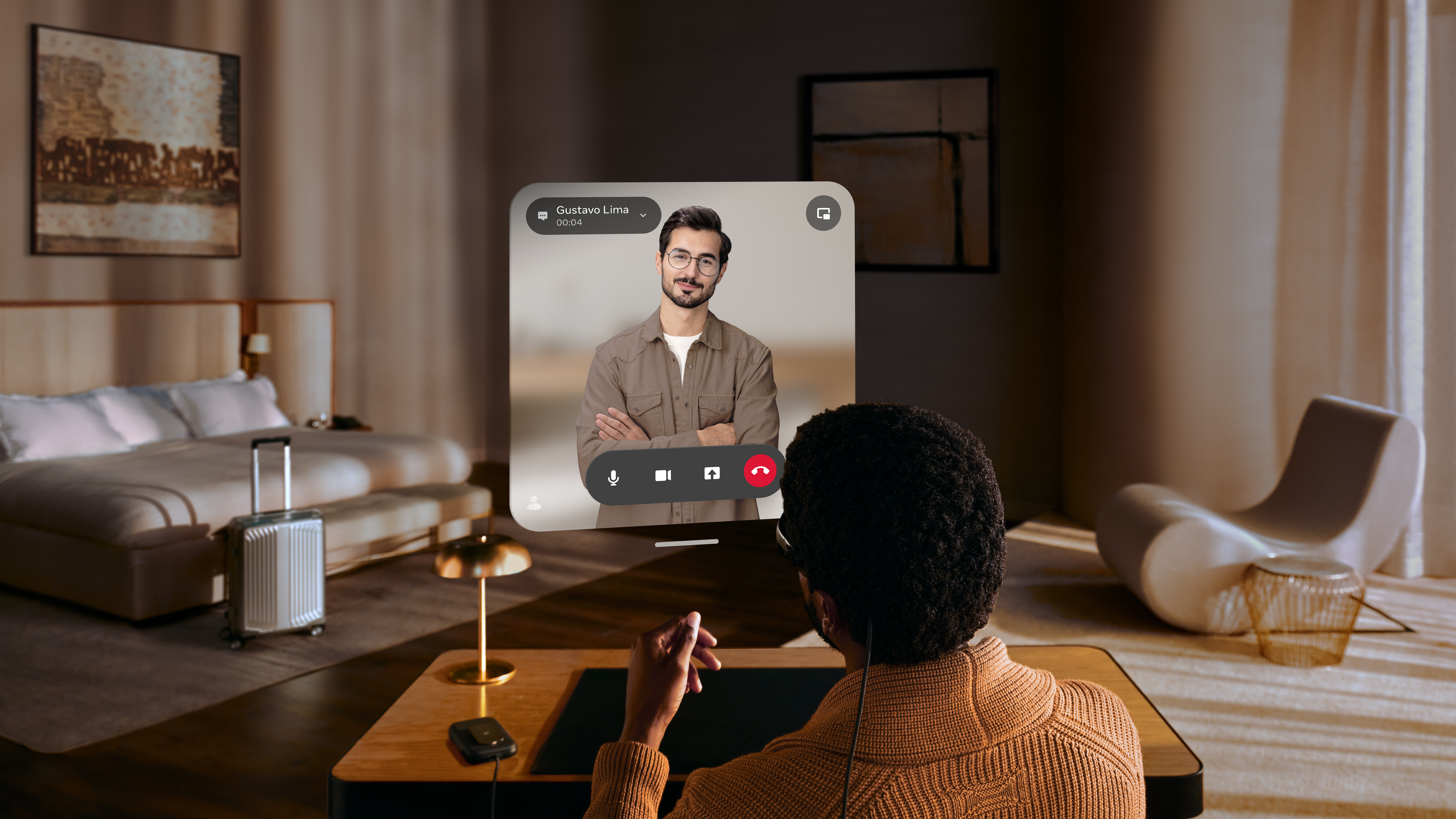 Meta’s hologram feature brings a photorealistic version of the caller into view, making hands-free video calls feel more immersive.