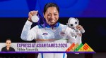 India’s Mirabai Chanu holds a silver medal after competing in the Women’s 49kg Group A weightlifting final match during the 20th Asian Games, in Nagoya, Japan, Wednesday, Sept. 23, 2026. (PTI Photo)