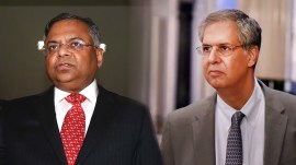 Natarajan Chandrasekaran, the chairman of Tata Sons (Left); and Noel Tata (Right) (File photo)