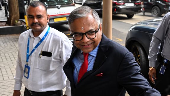 Natarajan Chandrasekaran, the chairman of Tata Sons, after he announced his resignation. His term ends in February 2027. (Express photo by Sankhadeep Banerjee/Enhanced using AI)