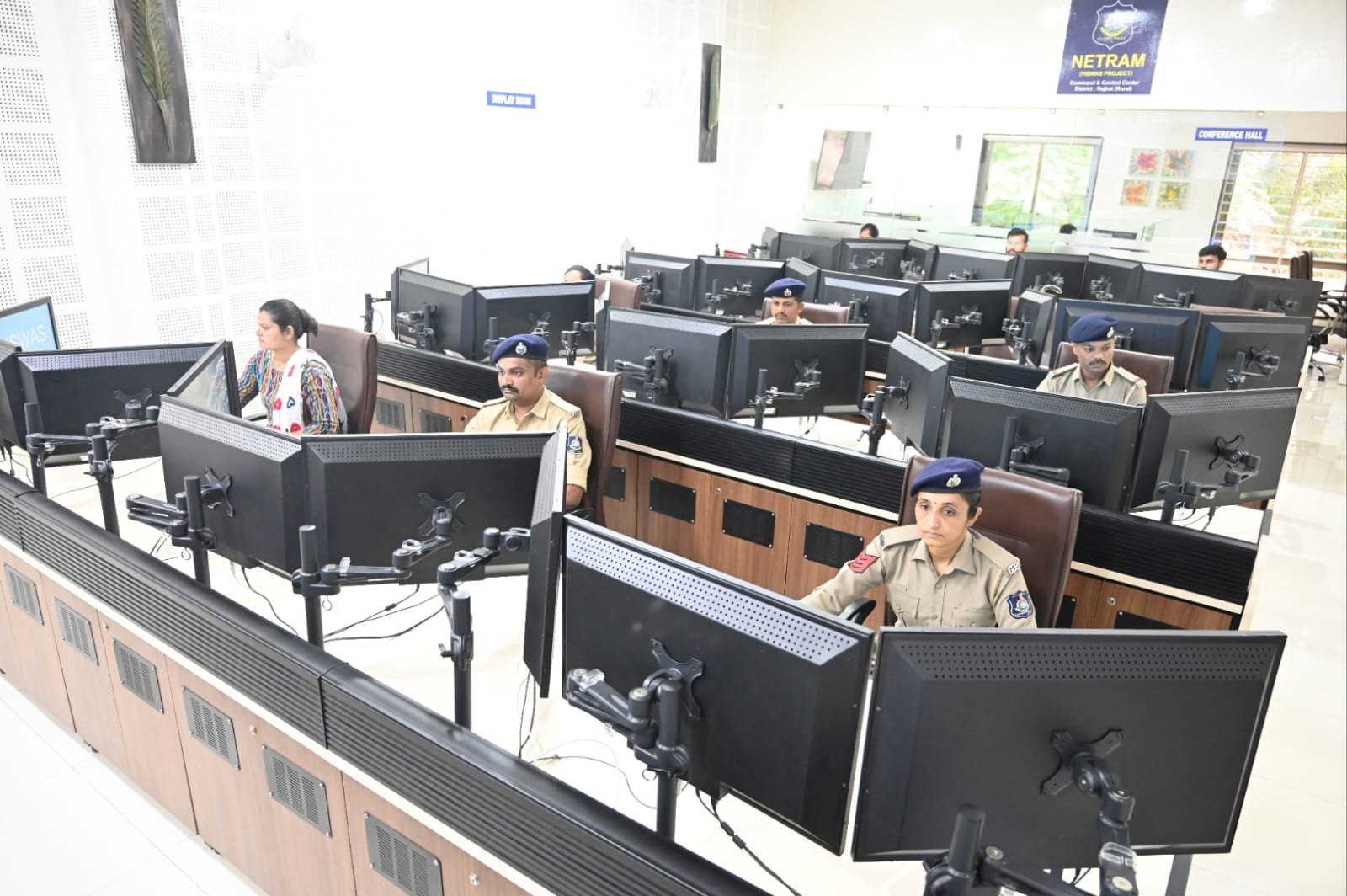 Netram command and control centre of Rajkot Rural Police. 