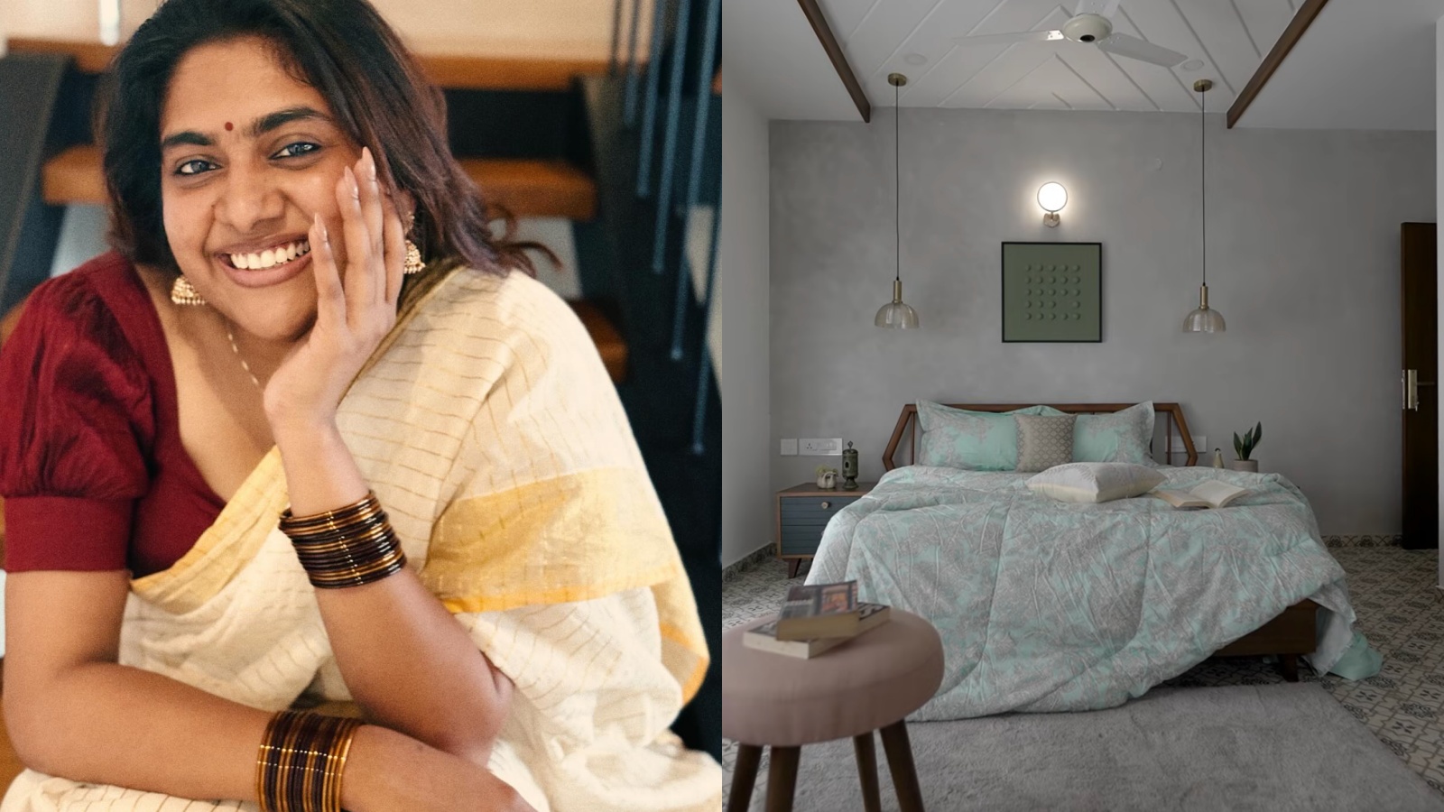 Inside Nimisha Sajayan’s 2,334-sq-ft Kochi home: Earthy interiors, bold colours and private Dolby theatre