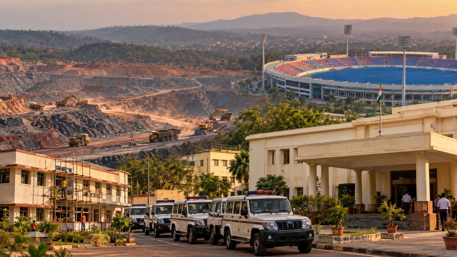 Where did funds for mining areas go in Odisha? DM residence, stadium, school events