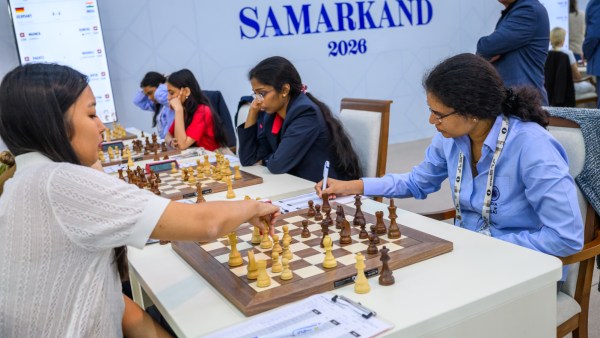 India thrashed Germany 3.5-0.5 in Round 7 of women's section at 2026 Chess Olympiad. (Michal Walusza/FIDE)