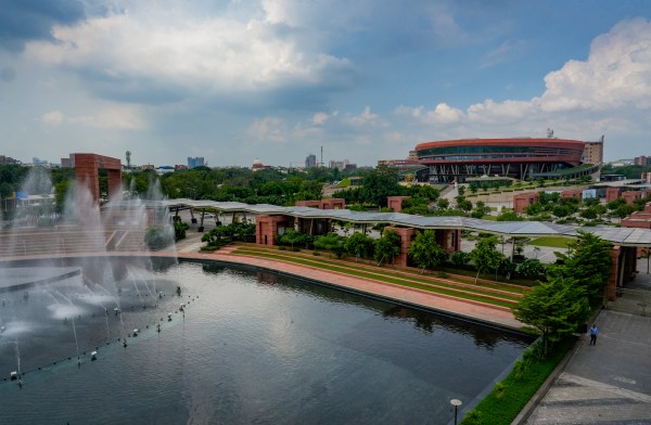 New Delhi: Scattered clouds hover over the Bharat Mandapam, during the 18th BRICS Summit, in New Delhi, Saturday, Sept. 12, 2026.(PTI09_12_2026_000269B)