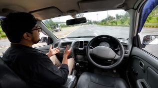 Pakistan driver crash: Aalijah was seated in the front passenger seat of the vehicle while demonstrating its automated driving technology. (Photo: Videograb/ X, Enhanced using AI)