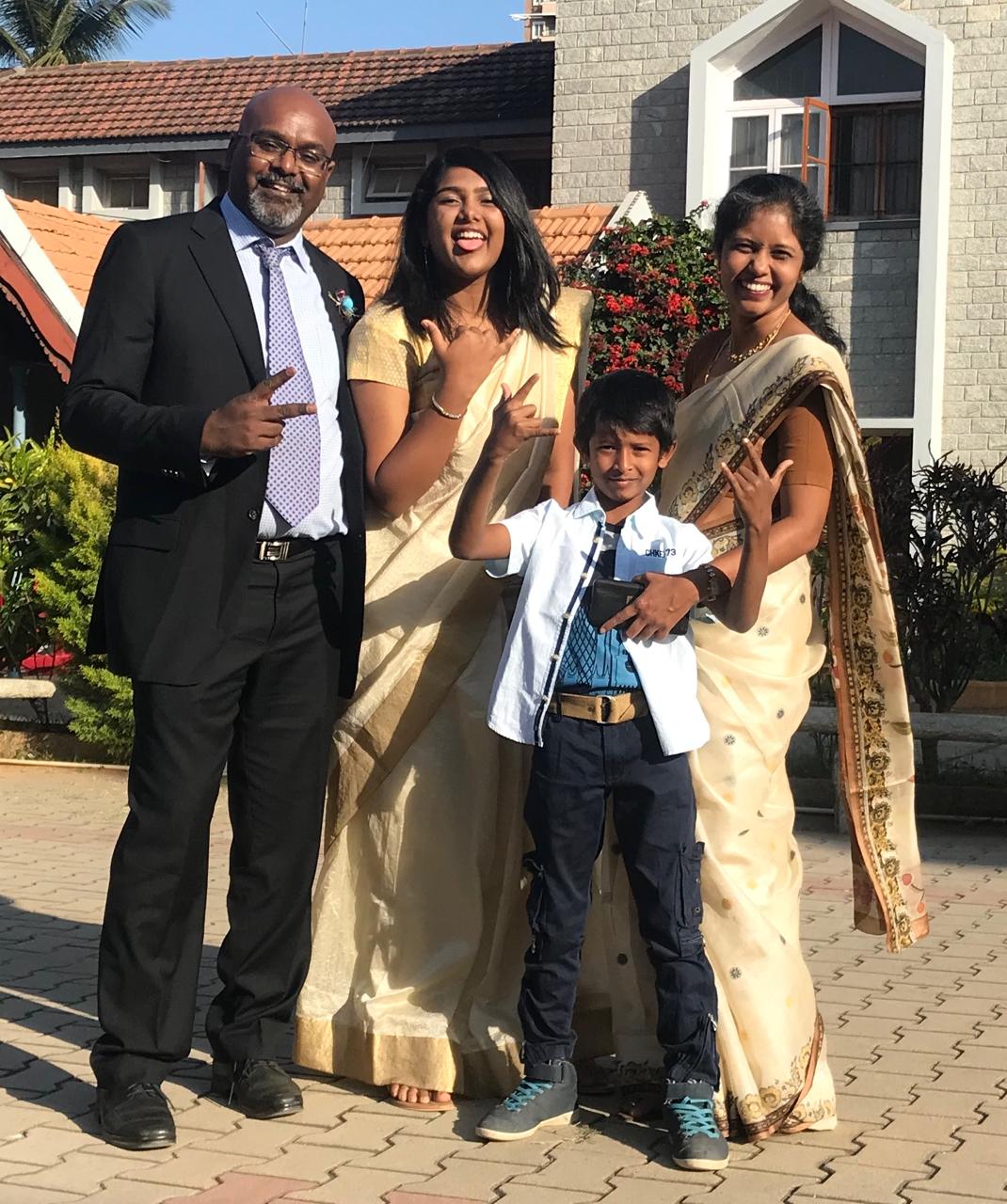 A family in happier days, before thatfateful day in Chennai.