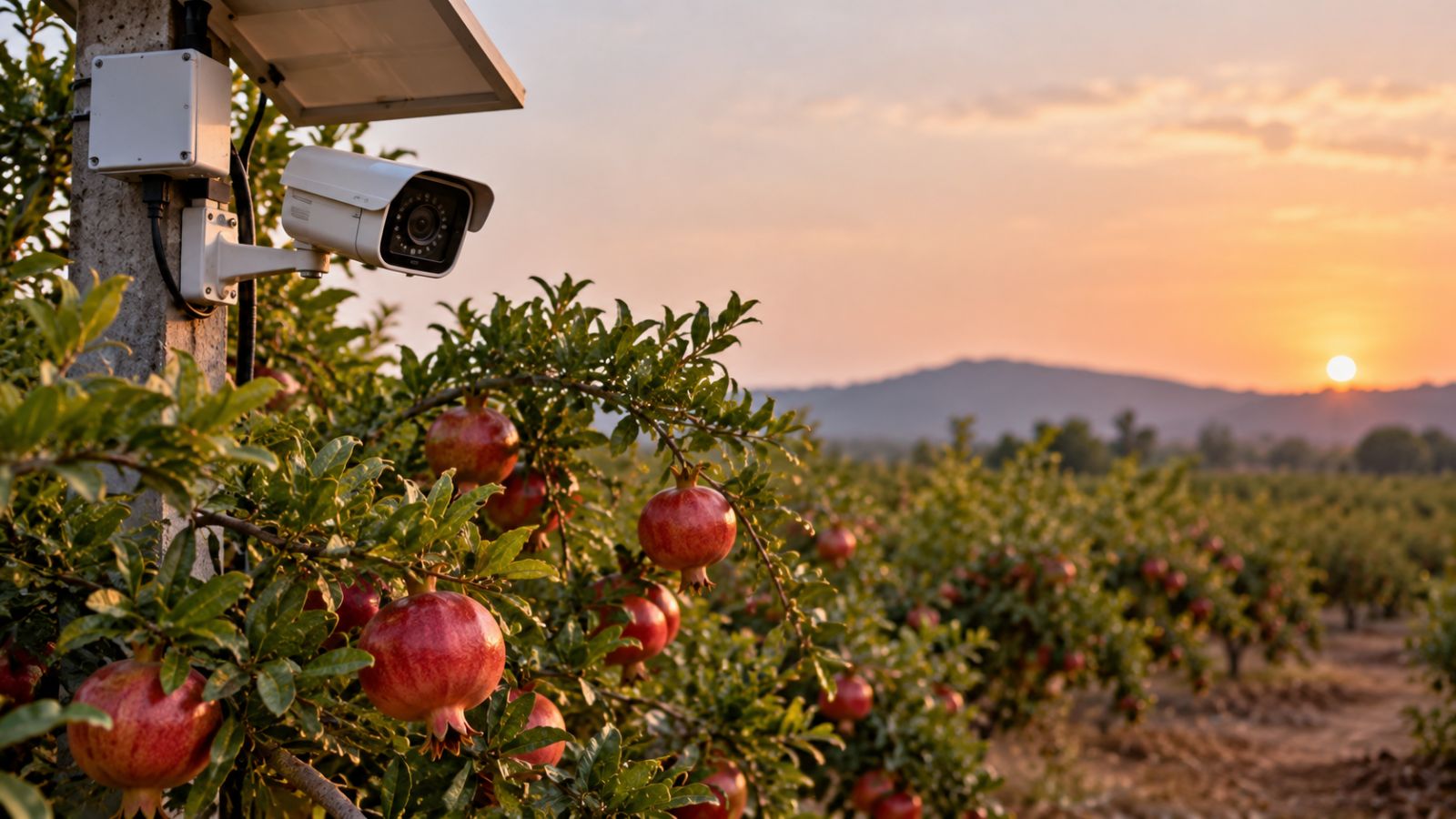 To protect pomegranate yield, farmers use CCTV shield – solar powered, with night vision