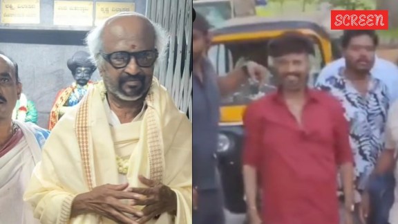 Rajinikanth surprises fans in autorickshaw at Dharman sets