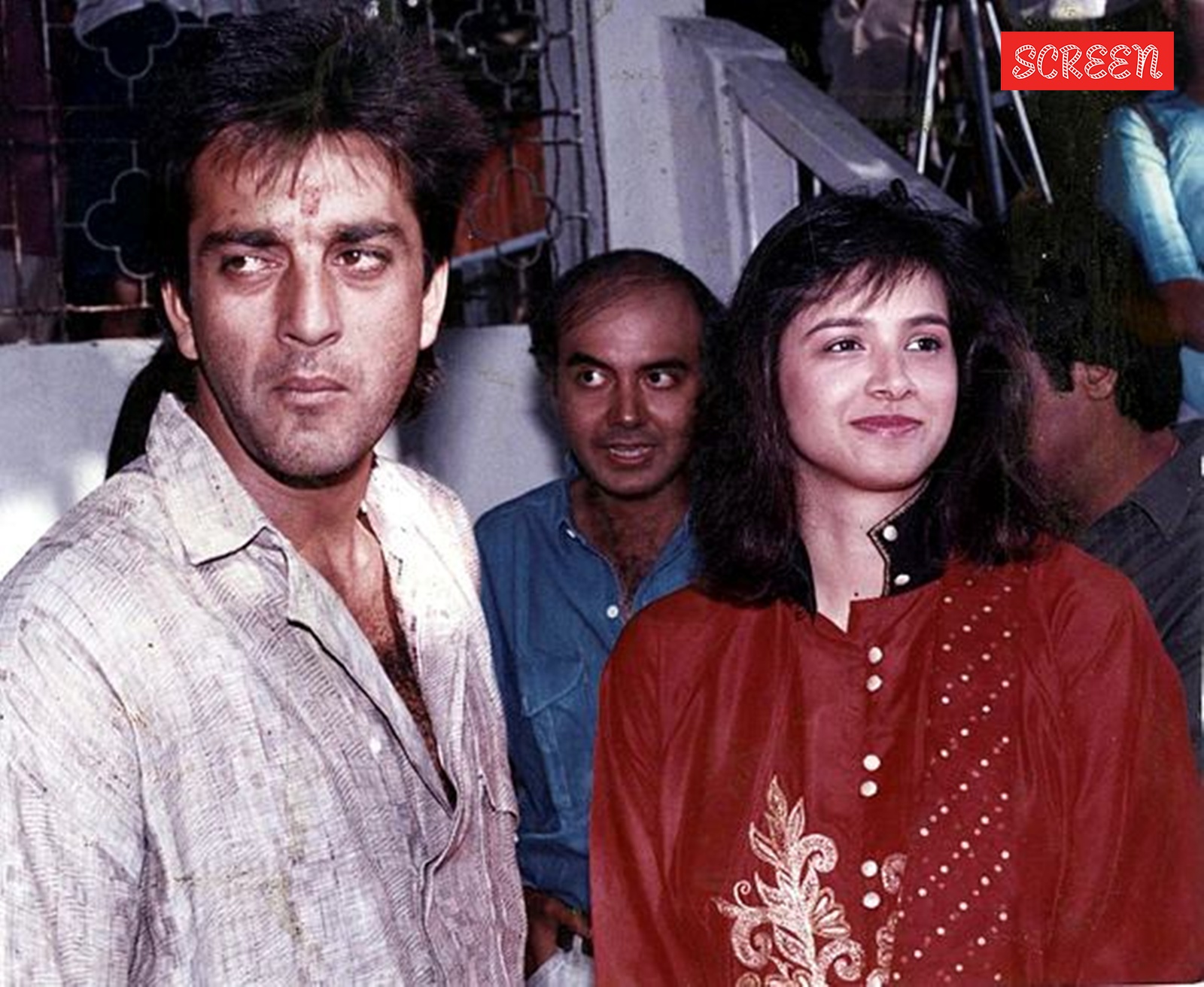 Sanjay Dutt with his wife Richa Sharma.