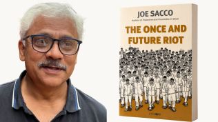 LeftWord Books managing editor Sudhanva Deshpande; Joe Sacco’s The Once and Future Riot (Courtesy: Sudhanva Deshpande, LeftWord Books)