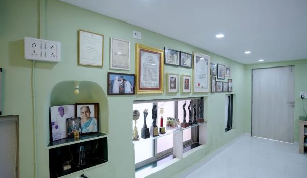 The office area is decorated with Mithun's awards. (Photo: Pinkvilla/YouTube)