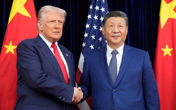 US President Donald Trump and Chinese President Xi Jinping. The fear in the US that a slowdown at home could benefit China. (AP file)
