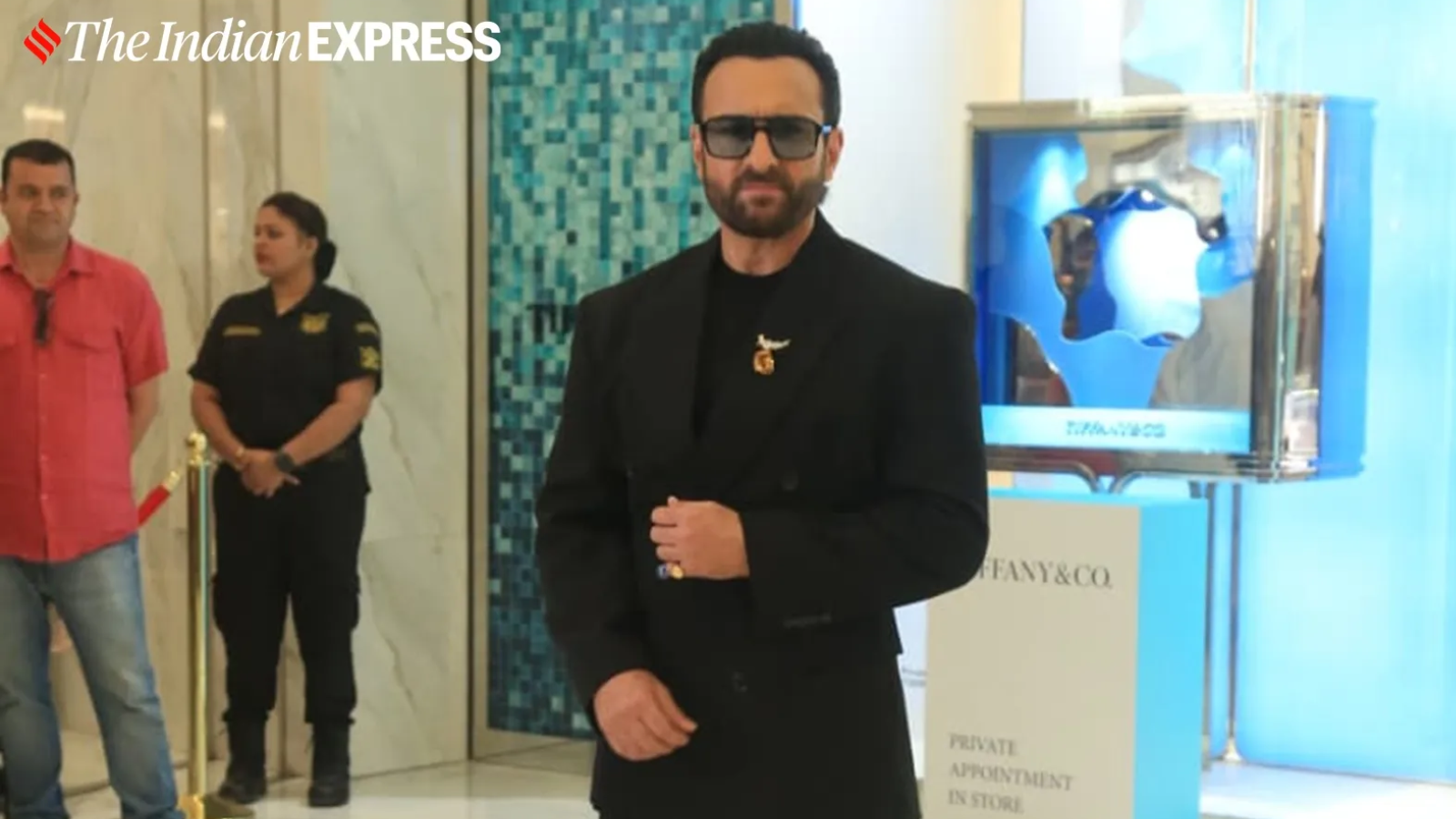 Saif poses for the paps. 