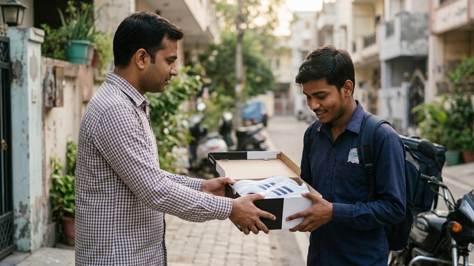 Man gives new Adidas shoes to delivery boy: ‘He was wet, had worn slippers’