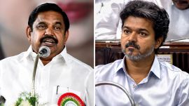 Calling Vijay a “costly Chief Minister”, Palaniswami (left) compared the expenditure with the previous AIADMK government. (File Photo/Enhanced using AI)