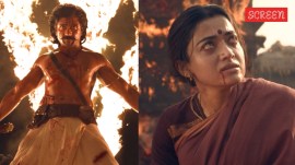 Vijay Deverakonda and Rashmika Mandanna as Singanamala Bobbili Ranabaali and Jayamma in Ranabaali's teaser