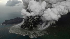 An ash plume from Indonesia's Anak Krakatau was detected drifting towards parts of Jakarta, Banten and West Java. (Image: AP)