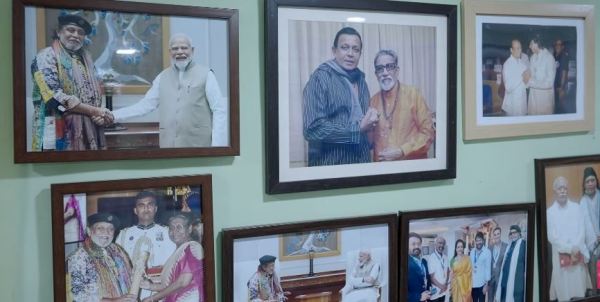 The office area is decorated with Mithun's awards. (Photo: Pinkvilla/YouTube)