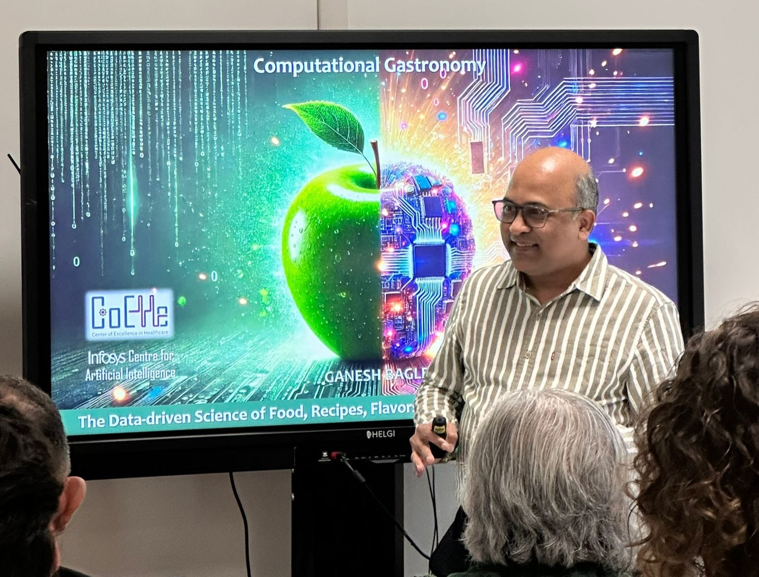 Dr Ganesh Bagler delivering a talk in the International Conference on Computational Gastronomy held in Italy