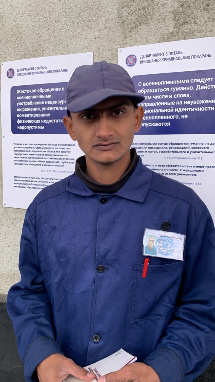 Sahil Majothi at the Ukrainian facility for prisoners of war at Lviv.