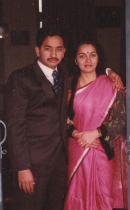An old picture of Ajay Ahuja with his wife Alka Ahuja