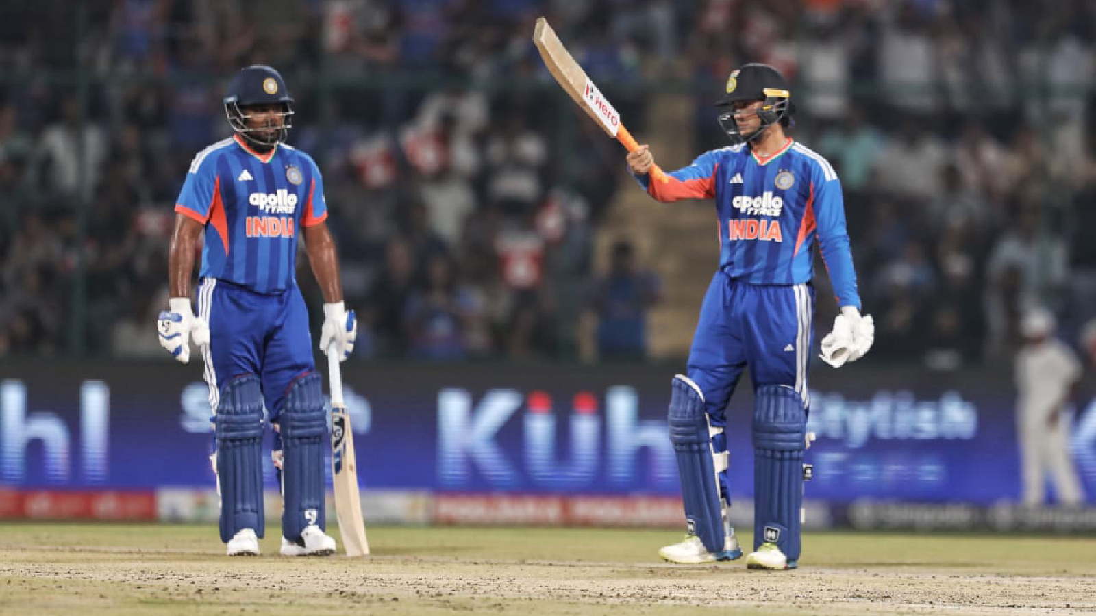 Abhishek Sharma after reaching his half century in just 30 balls against Afghanistan.