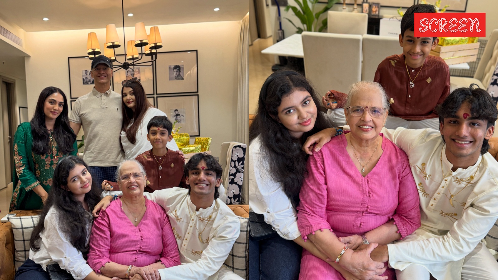 Aishwarya Rai poses with Aaradhya, mother and brother in rare Raksha Bandhan photos