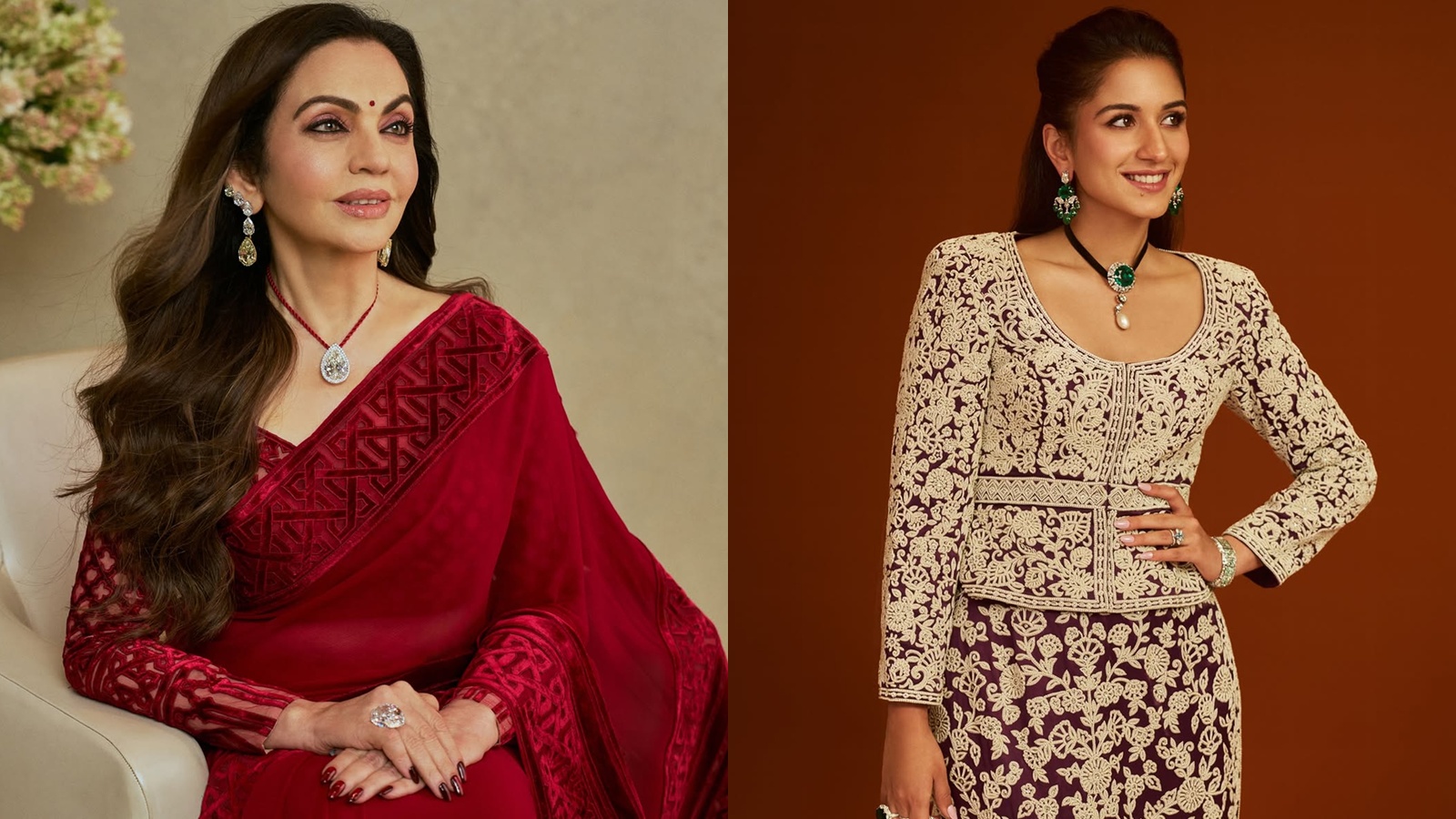 indianexpress.com - Lifestyle Desk - From Nita's diamond ear cuff to Radhika's ultra-rare watch: Ambani women turn heads at Abu Jani Sandeep Khosla's 40th Anniversary