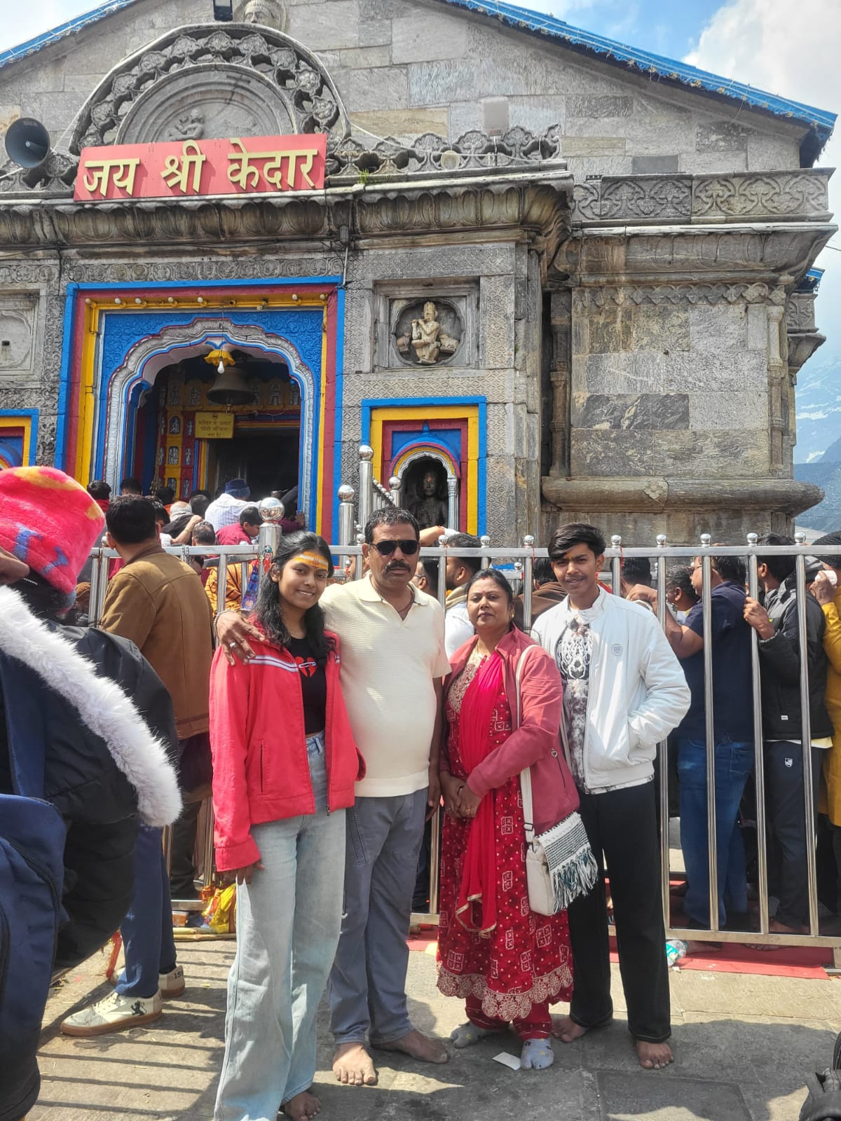 Arpit (extreme right) at a temple with his family