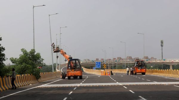 A view of the Barapullah Phase-3 elevated corridor that is scheduled to be inaugurated on September 29 (Express Photo By Amit Mehra)
