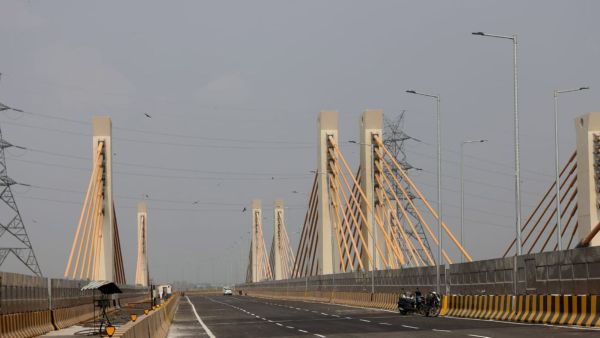 A view of the Barapullah Phase-3 elevated corridor that is scheduled to be inaugurated on September 29 (Express Photo By Amit Mehra)