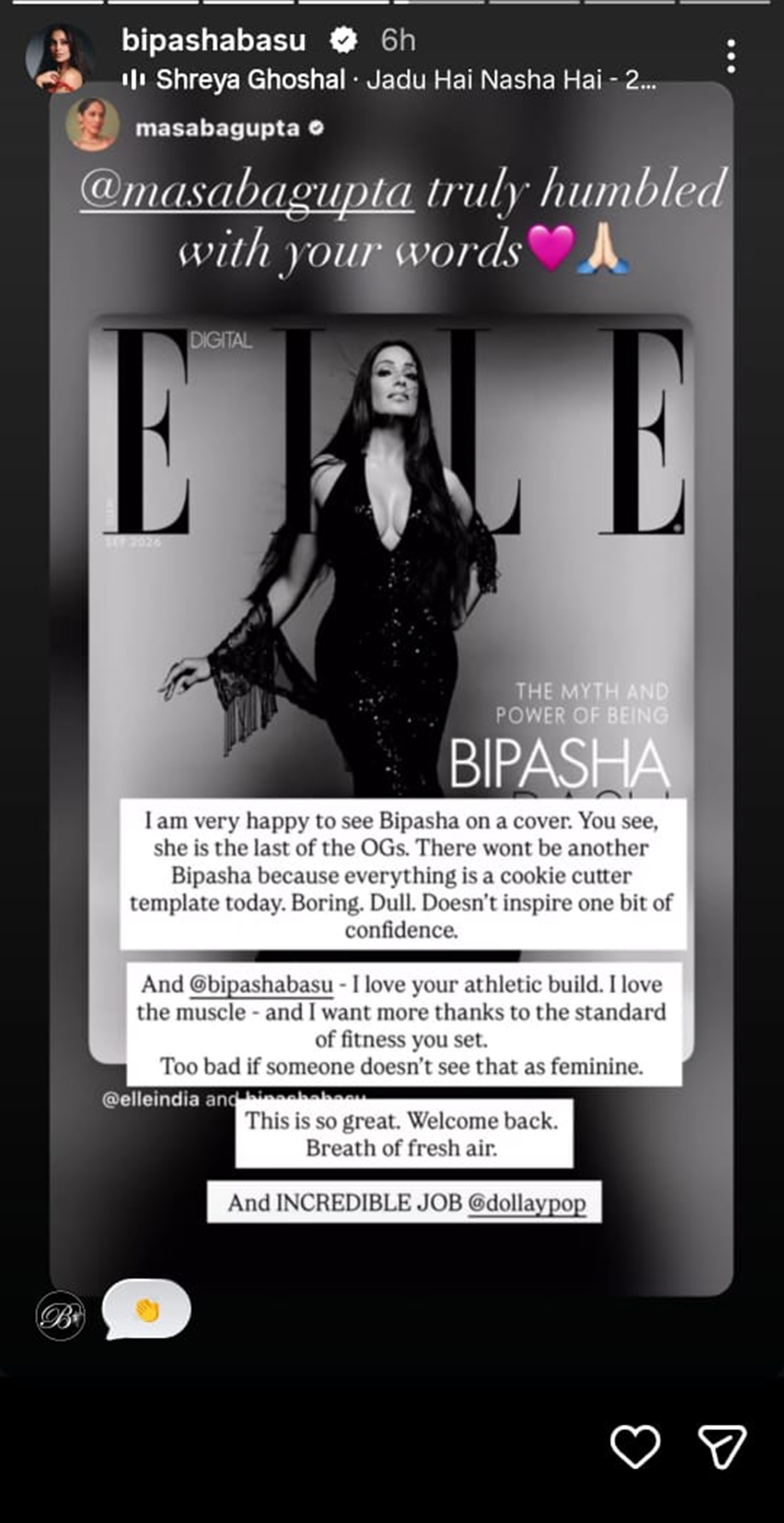 Masaba Gupta on Bipasha Basu cover 